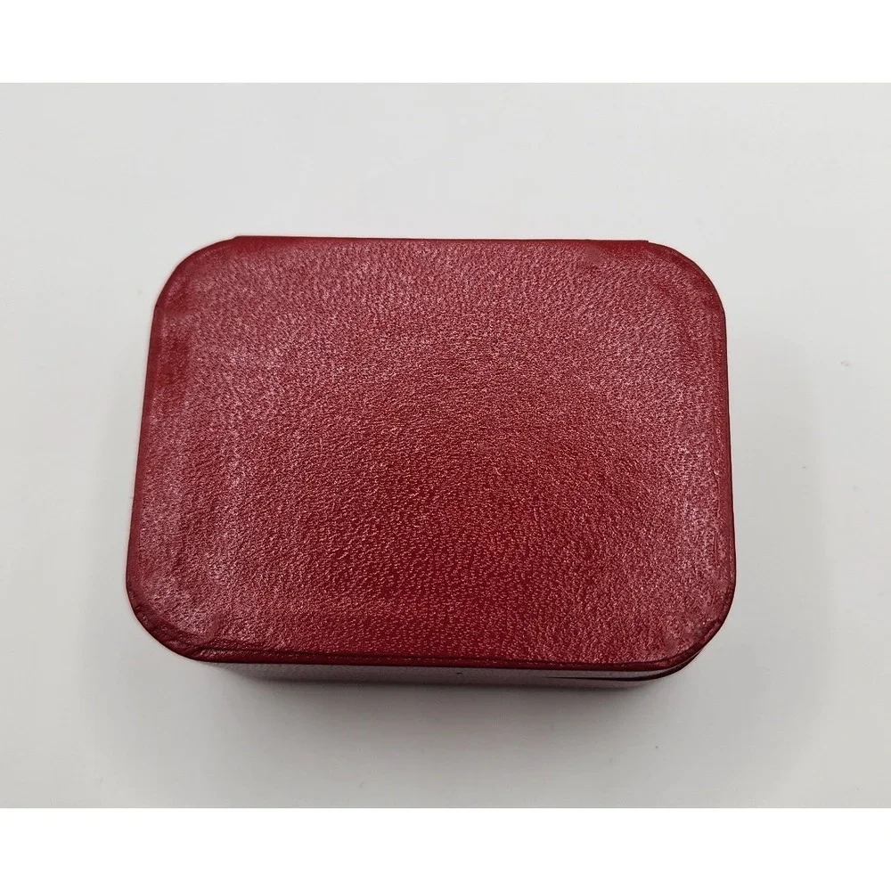Vintage Mikimoto Jewelry Presentation Box EMPTY Red Faux Leather Earrings/Neck
